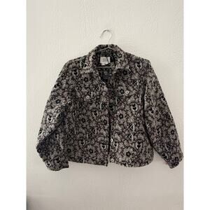 White Stuff Esme Jacquard Floral Jacket, Grey/Multi - Size US 6